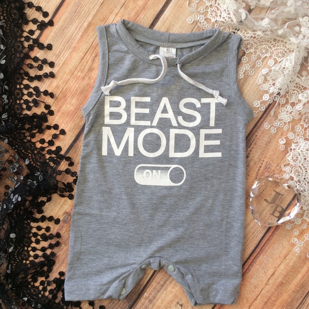 Boutique Baby Boy BEAST MODE Romper